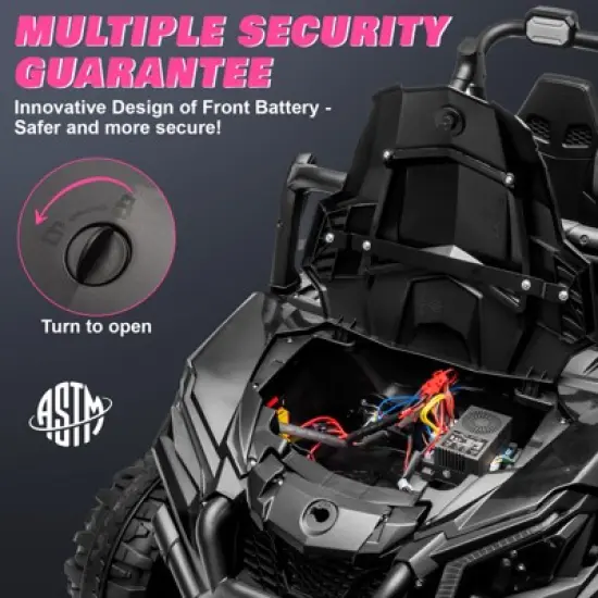 JOYRACER 24V Ride on Truck Toys w/ Remote Control, 2 Seater 400W   Electric Powered Ride on w/ Dump Bed, 3 Speeds, Shovel & Bluetooth/Music image {7}