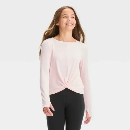 Girls' Long Sleeve Soft Rib T-Shirt - All in Motion&trade; image {3}