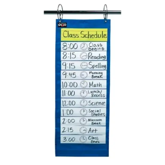 School Smart Pocket Chart with 14 Pockets, 33 x 12-1/2 Inches, Blue image {6}