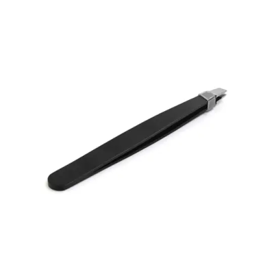 Unique Bargains Black Stainless Steel Slanted Clip Eyebrow Tweezers Hair Beauty Tweezer Tool image {1}