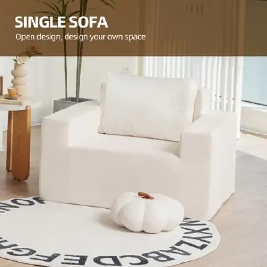 Sofa in a box Polyester Sofa Couch with Pillow, Bean Bag Chairs for Adults Stuffed High-Density Polyester, Large Bean Bag Sofa image {4}