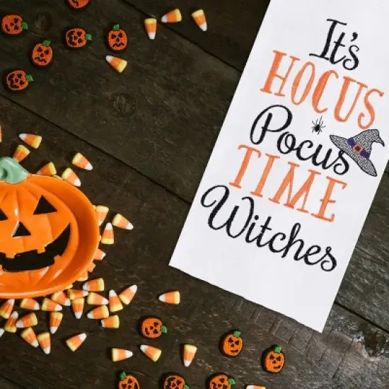 C&F Home Hocus Pocus Time Cotton Embroidered Flour Sack Halloween Kitchen Towel image {1}