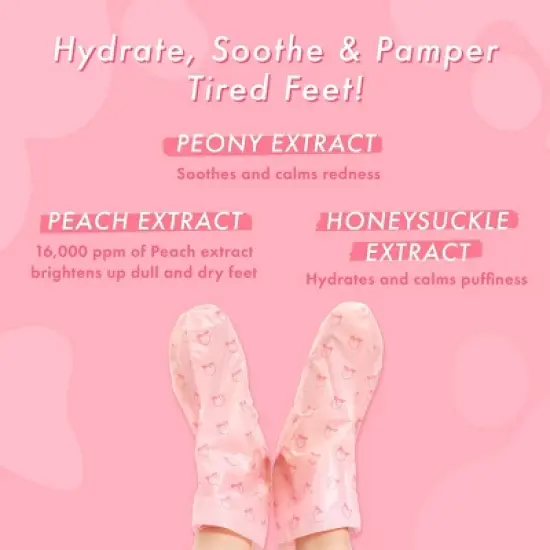 TONYMOLY I'm Lovely Peach Foot Mask - 3pk image {4}