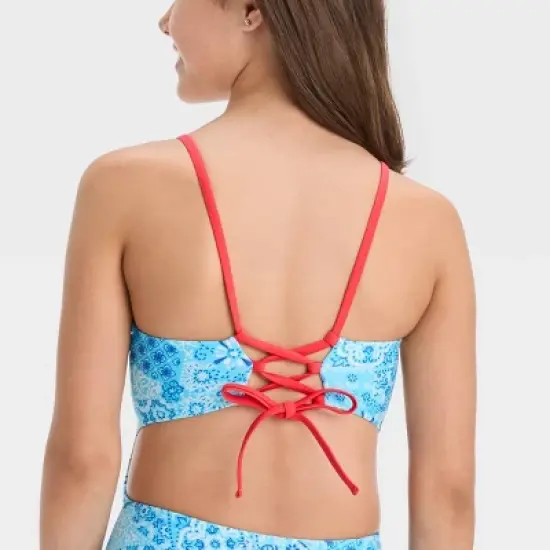 Girls' Sweet Paisley One Piece Swimsuit - art class&trade; Light Blue image {1}