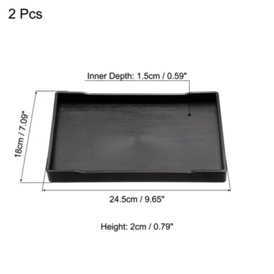 Unique Bargains Plastic Reusable Rectangle Serving Tray 2 Pcs image {1}