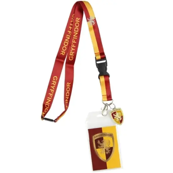 Harry Potter Gryffindor Lanyard With 3D Metal Charm ID Card Holder And Sticker image {4}