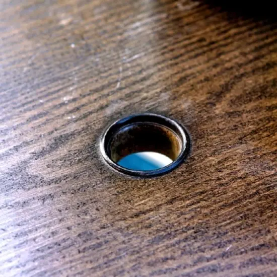 Captiva Designs 5pc Patio Dining Set Steel Frame Table with Umbrella Hole & Gray Textilene Chairs with Wood-like Armrests image {4}