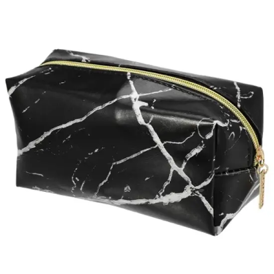 Unique Bargains Makeup Bag Cosmetic Travel Bag Make Up Brush Organizer Bag Marble Makeup Storage Toiletry Bag for Women 7"x3"x4" 1 Pcs image {9}