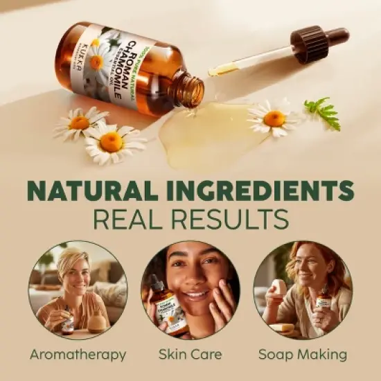 KUKKA Roman Chamomile Essential Oil (4 Fl Oz / 118 ml) for Tranquil Retreats and Peaceful Relaxation - Roman Chamomile Essential Oil image {3}