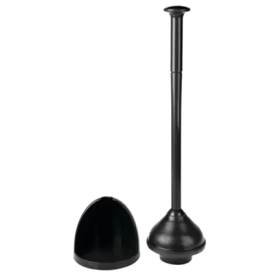 mDesign Toilet Bowl Plunger Set with Drip Tray, Compact Storage image {3}