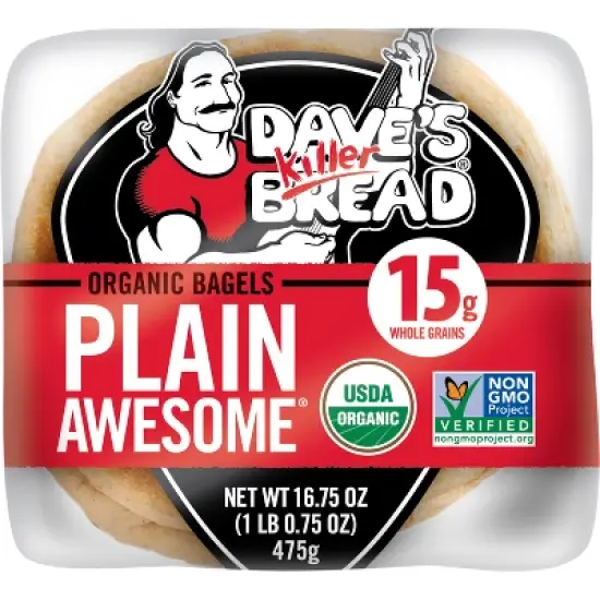 Dave's Killer Bread Plain Awesome Organic Bagels - 16.75oz image {12}