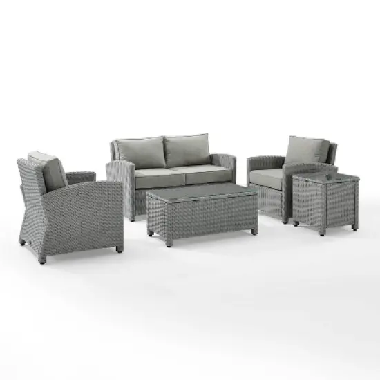 5pc Bradenton Outdoor Steel Conversation Set Gray - Crosley image {5}