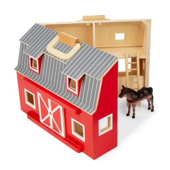 Melissa & Doug Fold and Go Wooden Barn Play Set image {9}