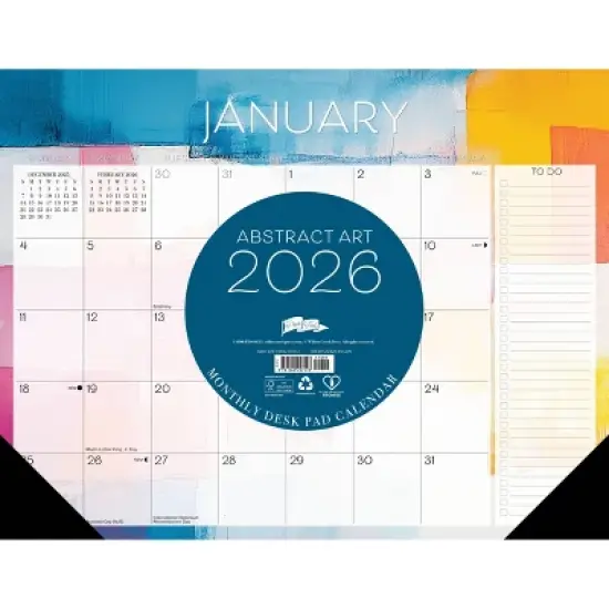 Willow Creek Press 22"x17" 2026 Abstract Art Large Monthly Deskpad image {2}