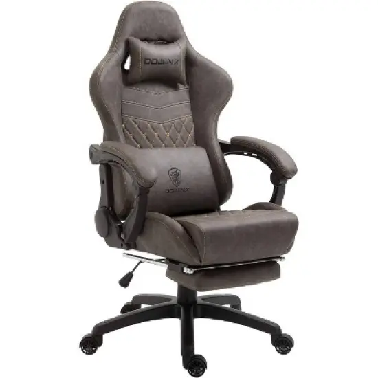 Adjustable Gaming Chair with Massage Lumbar Support and Retractable Footrest - Dowinx image {8}