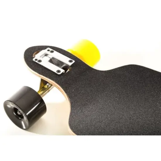 Punisher Skateboards Steampunk Drop-Through Canadian Maple Longboard Skateboard with Concave Deck, Yellow/Black, 40-Inch image {2}