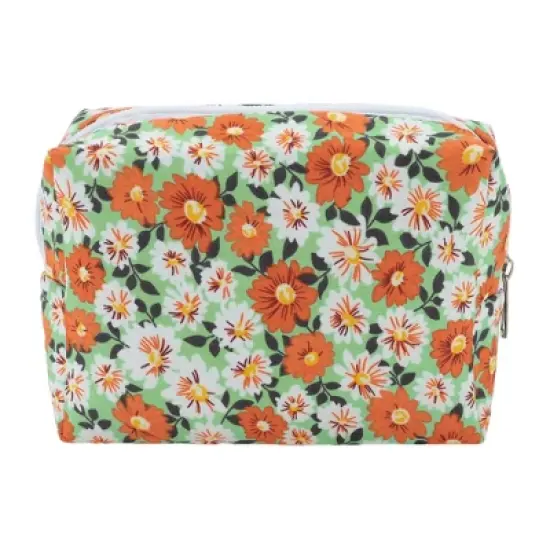 Unique Bargains Women's Flower Octagonal Travel Cosmetic Bag 1 Pc image {6}