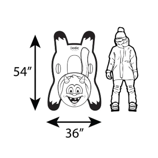 CocoNut Outdoor Winter Snow Tube 54" Jumbo Inflatable Sled - Yeti image {2}