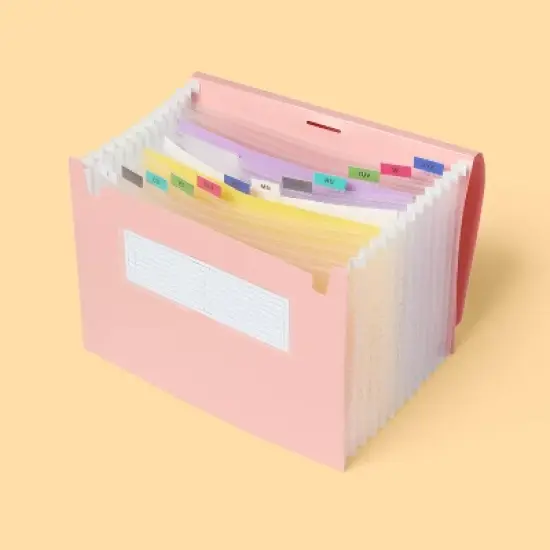 13 Pocket Expanding File Folder Letter Size Pink - up&up&trade; image {1}