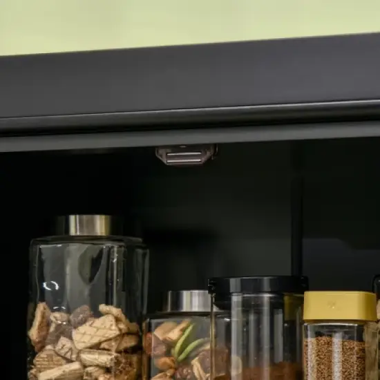 HOMCOM Freestanding Modern 4 Door Kitchen Pantry, Storage Cabinet Organizer with 6-Tier Shelves, and 4 Adjustable Shelves image {4}