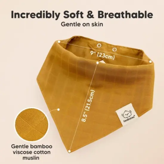 8pk Lumi Muslin Baby Bibs, Bandana Bibs for Baby Boy, Baby Girl, Muslin Drool Bib for Newborn, Toddler (Spice) image {2}