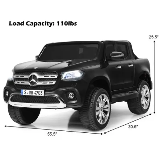 Costway Licensed Mercedes Benz x Class 12V 2-Seater Kids Ride On Car w/ Trunk image {2}
