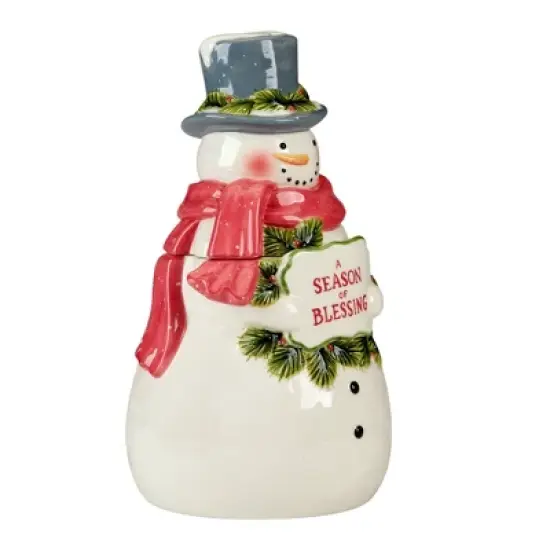 Certified International Snowman Greetings Cookie Jar image {1}