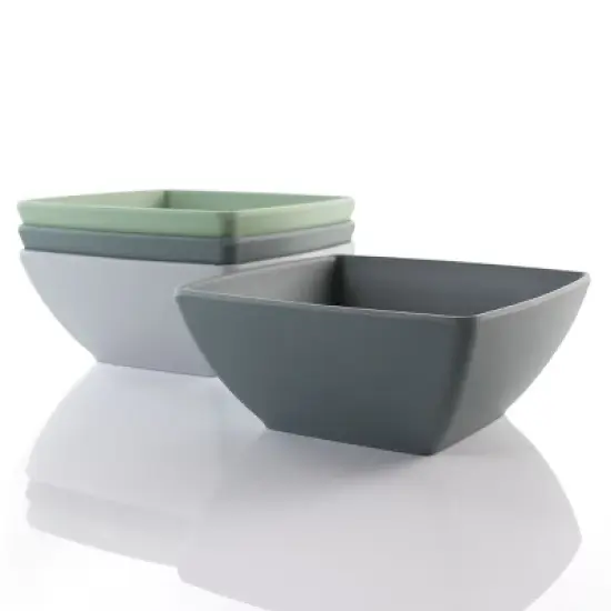Gibson Home Grayson 4 Piece 6 Inch Melamine Bowl Set in Assorted Colors image {1}