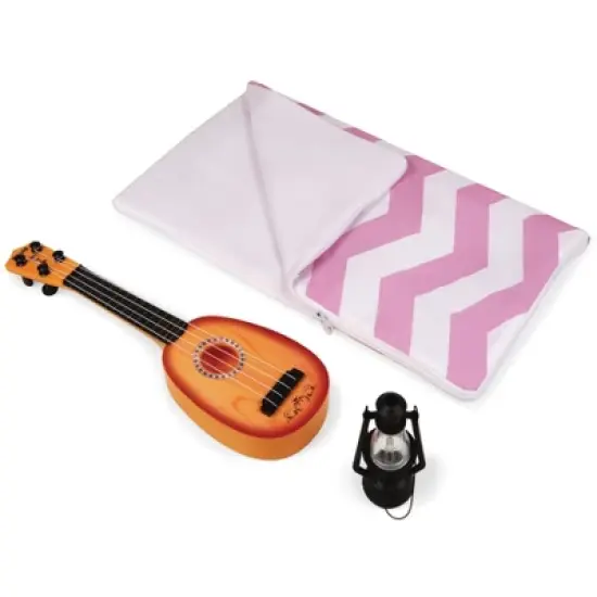 Badger Basket Camping Adventures Doll Tent Set with Accessories - Lavender/White image {1}