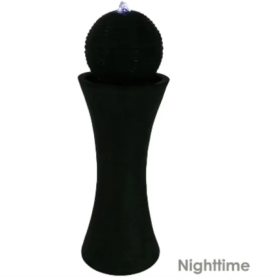 Sunnydaze Outdoor Polyresin Desert Spring Solar Powered Water Fountain with Battery Backup, Submersible Pump, and Panel - 30" image {2}