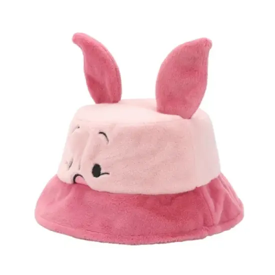 Winnie The Pooh Piglet Pink Short Faux Fur Bucket Hat image {1}
