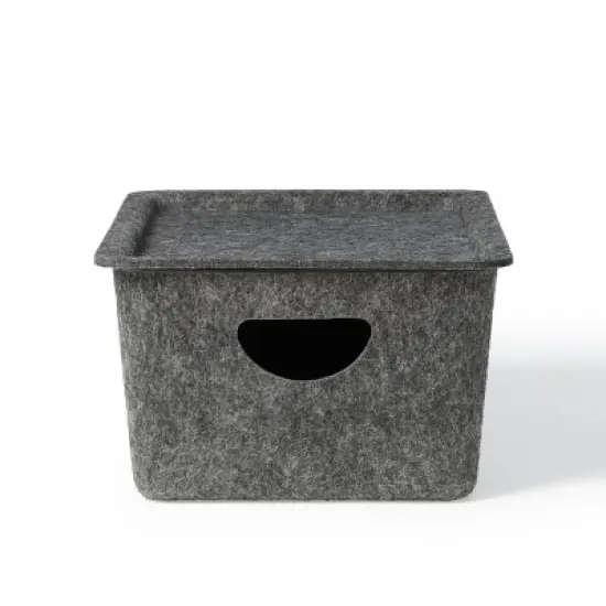 Felt Storage with Lid Charcoal - Bullseye's Playground&trade; image {3}