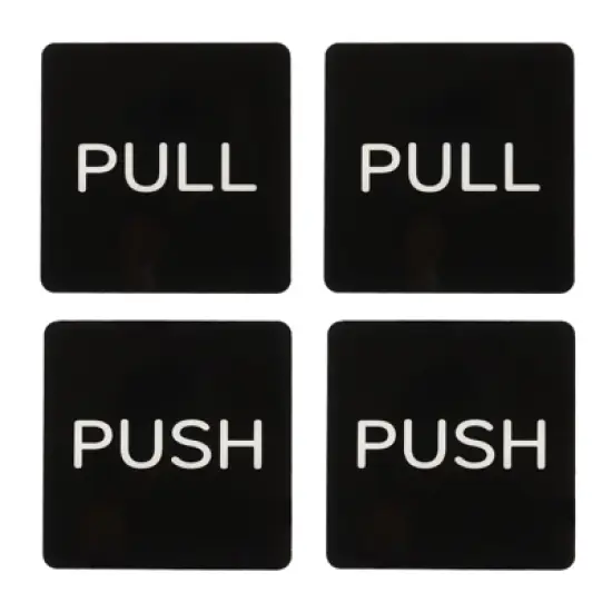 Unique Bargains Acrylic Self-Adhesive Business Push Pull Door Sign 2 Pairs image {4}