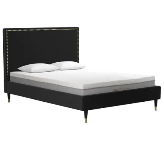Audrey Velvet Upholstered Bed - Cosmoliving image {2}