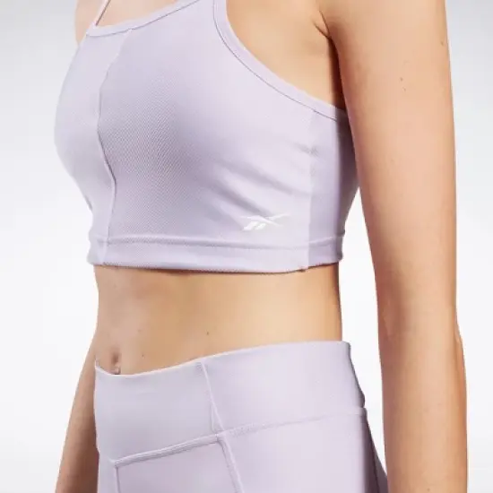 Reebok Yoga Performance Rib Crop Top Womens Athletic T-Shirts image {4}