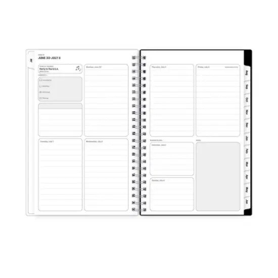 Blue Sky 5"x8" 2025-2026 Weekly/Monthly Wirebound Planner Celestial Confetti Black image {4}