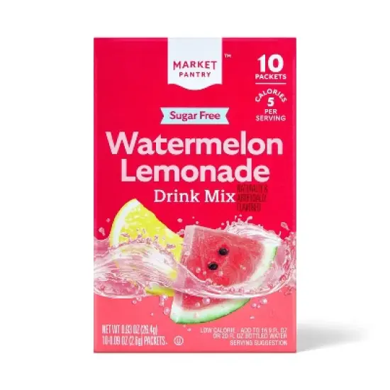 Watermelon Lemonade Sugar-Free Drink Mix - 10ct Market Pantry&trade; image {3}