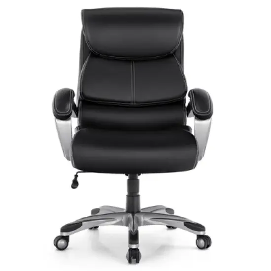 Costway 400LBS Big & Tall High Back Adjustable Swivel Leather Office Chair image {10}