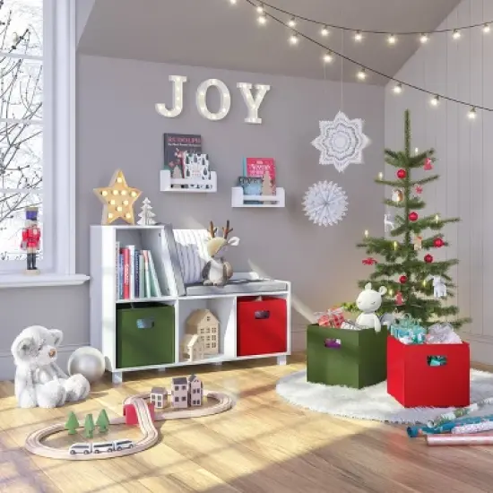 2pk Kids' 10" Floating Wall Mount Bookshelf Set White - RiverRidge Home image {10}