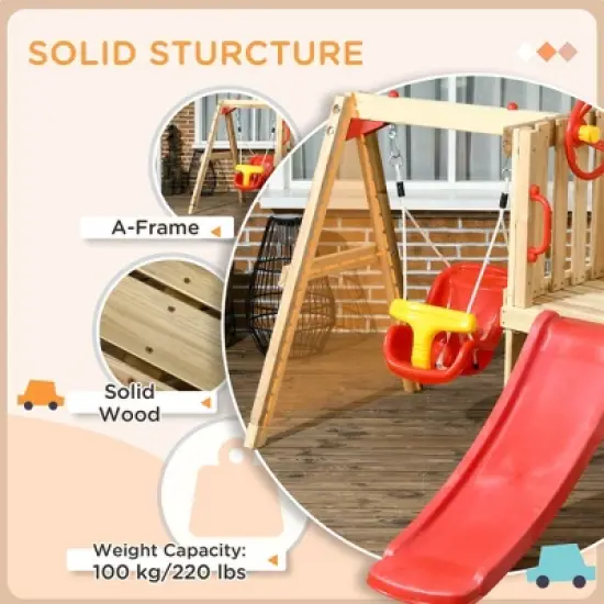 Dexmalle 4 in 1 Wooden Swing Set image {6}