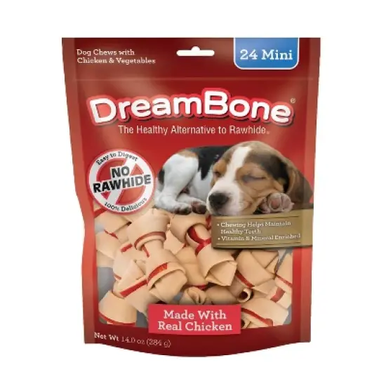 DreamBone Mini Bones with Chicken and Vegetable Flavor Dog Treats image {6}
