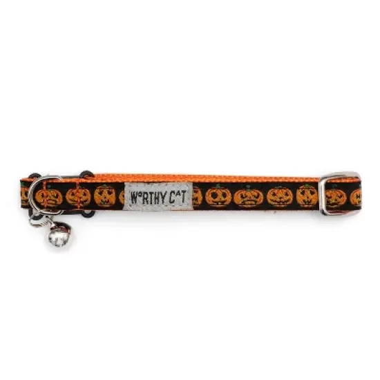 The Worthy Dog Jack-O-Lantern Breakaway Adjustable Cat Collar image {2}