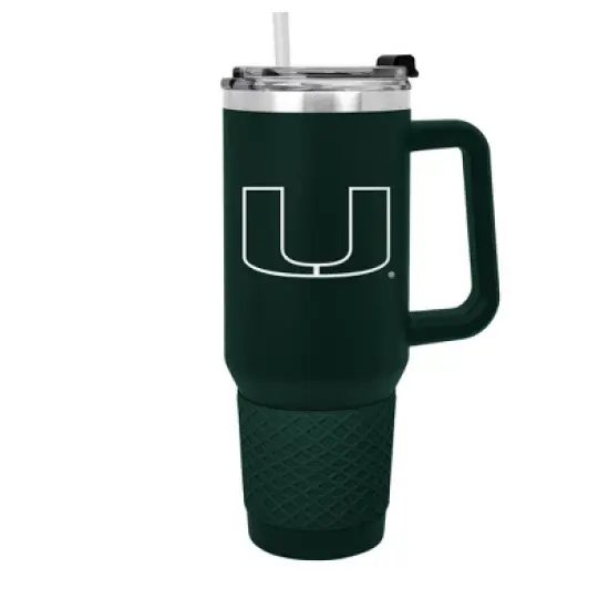 NCAA Miami Hurricanes Colossus Travel Mug - 40oz: Stainless Steel, Silicone Grip image {2}