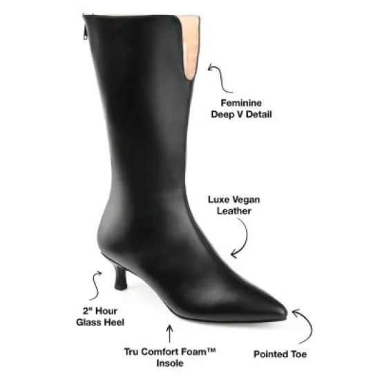 Journee Collection Womens Esperanza Tru Comfort Foam Wide Calf Pointed Toe Mid Calf Boots image {7}