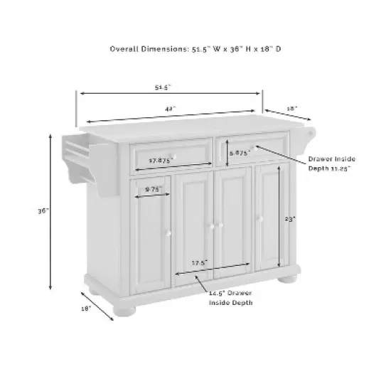 Alexandria Stainless Steel Top Kitchen Island/Cart Gray/Stainless Steel - Crosley image {14}