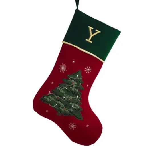 Personalization Mall Traditional Tree Embroidered Initial Christmas Stockings image {26}