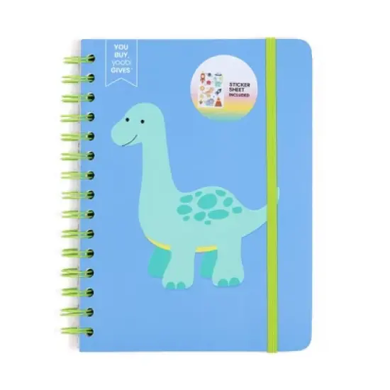Yoobi 6"x8" Journal Spiral with Elastic Band Blue Dino image {3}