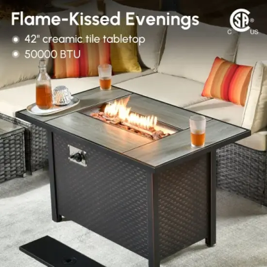 XIZZI Modular Outdoor Patio Furniture Set w/ Optional Coffee Table, Swivel Chair & Firepit - All-Weather, Waterproof & UV-Resistant image {7}