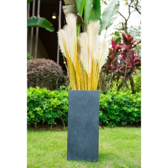 Rosemead Home & Garden, Inc.14" Wide Square Concrete/Fiberglass Planter: Modern, Tall, Weather-Resistant image {7}
