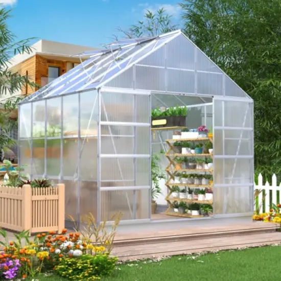 EROMMY 10' W x 10' D Hobby Greenhouse image {6}